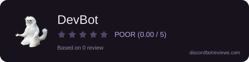 Rating widget preview for DevBot