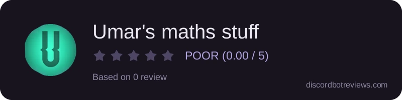 Rating banner for Umar's maths stuff
