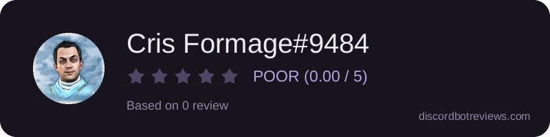 Rating widget preview for Cris Formage#9484