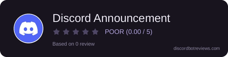 Rating widget preview for Discord Announcement