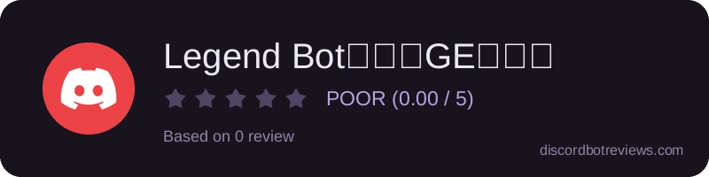 Rating widget preview for Legend Bot「🇱🇪GE🇳🇩」