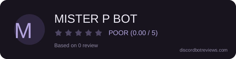 Rating widget preview for MISTER P BOT