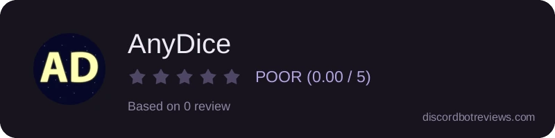 Rating widget preview for AnyDice