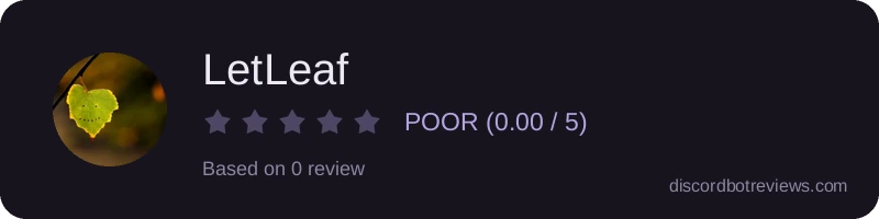 Rating widget preview for LetLeaf