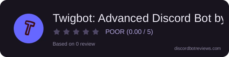 Rating banner for Twigbot: Advanced Discord Bot by lincolnthedev