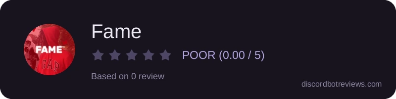 Rating widget preview for Fame