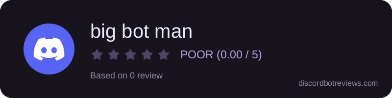 Rating banner for big bot man