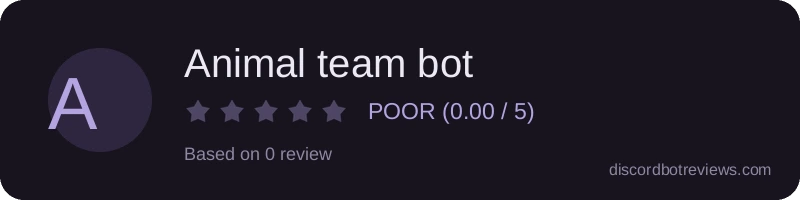 Rating widget preview for Animal team bot