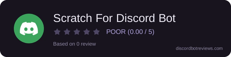 Rating widget preview for Scratch For Discord Bot