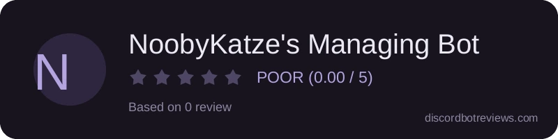 Rating widget preview for NoobyKatze's Managing Bot