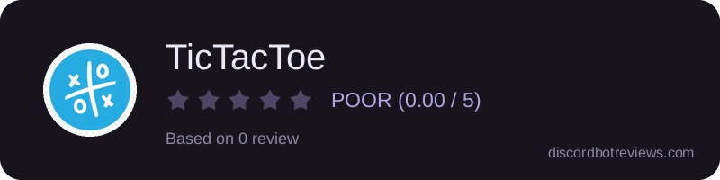 Rating widget preview for TicTacToe