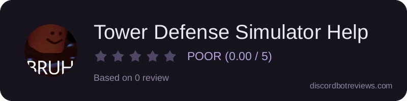 Rating widget preview for Tower Defense Simulator Help