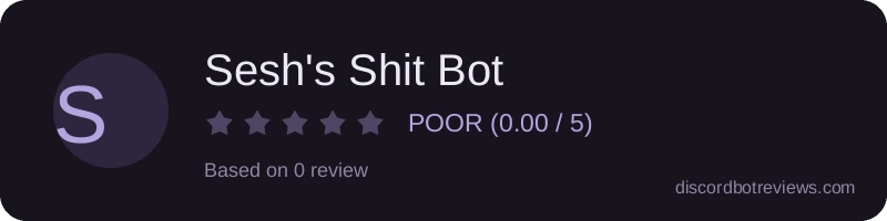 Rating widget preview for Sesh's Shit Bot