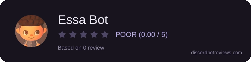 Rating widget preview for Essa Bot