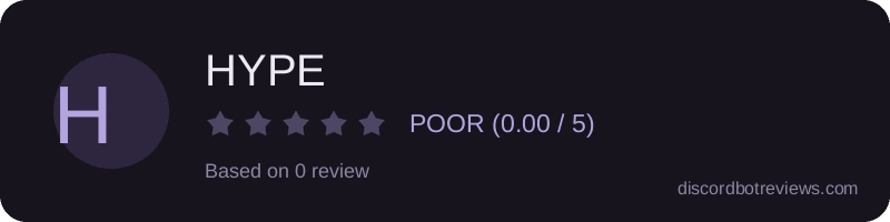 Rating widget preview for HYPE