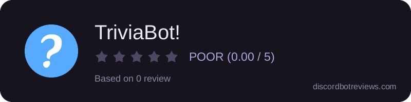 Rating widget preview for TriviaBot!