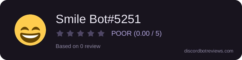 Rating widget preview for Smile Bot#5251