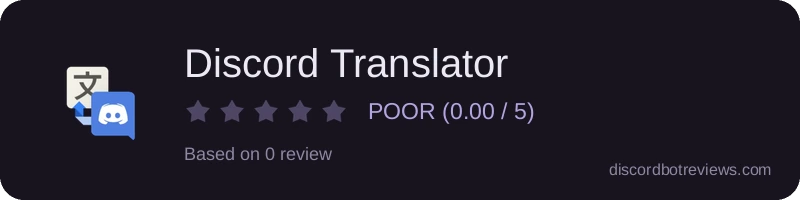 Rating widget preview for Discord Translator