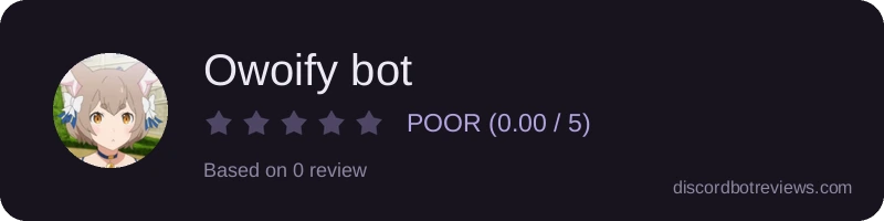 Rating widget preview for Owoify bot