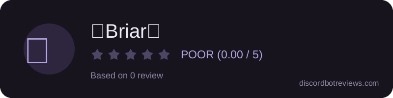 Rating widget preview for ◜Briar◞