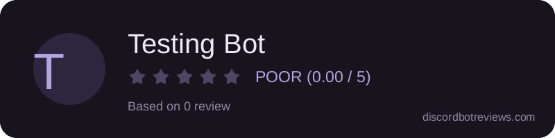 Rating widget preview for Testing Bot