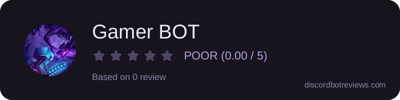 Rating widget preview for Gamer BOT