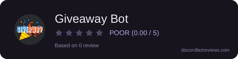 Rating widget preview for Giveaway Bot