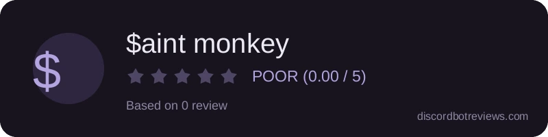 Rating banner for $aint monkey