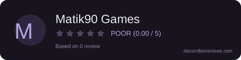 Rating widget preview for Matik90 Games