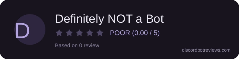 Rating widget preview for Definitely NOT a Bot