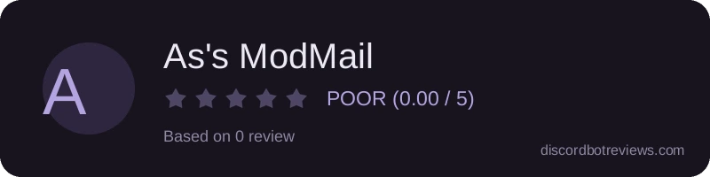 Rating widget preview for As's ModMail