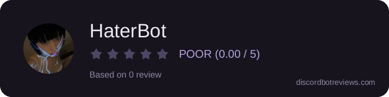 Rating widget preview for HaterBot