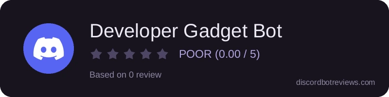 Rating banner for Developer Gadget Bot