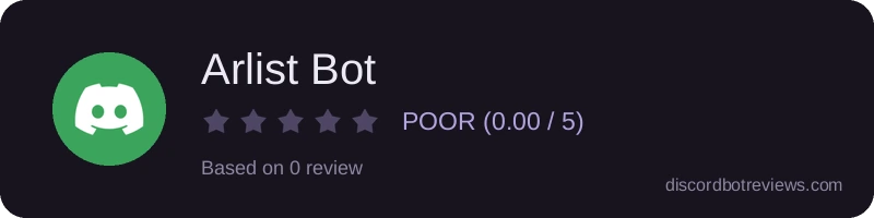 Rating widget preview for Arlist Bot