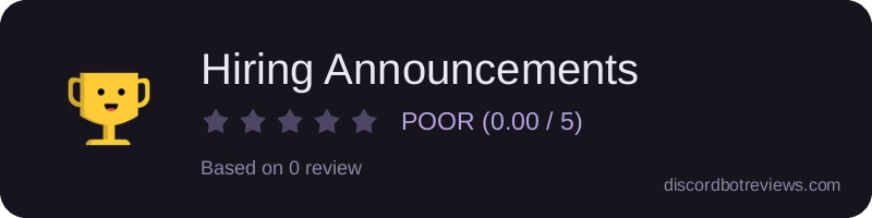 Rating widget preview for Hiring Announcements