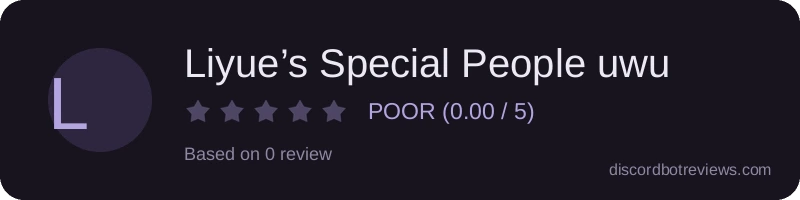 Rating widget preview for Liyue’s Special People uwu