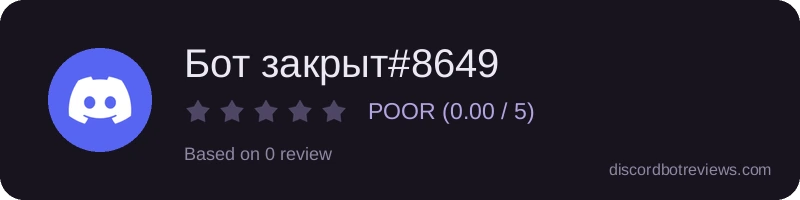 Rating widget preview for Бот закрыт#8649