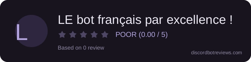 Rating widget preview for LE bot français par excellence !