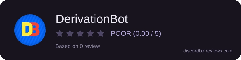 Rating widget preview for DerivationBot