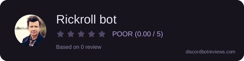 Rating widget preview for Rickroll bot