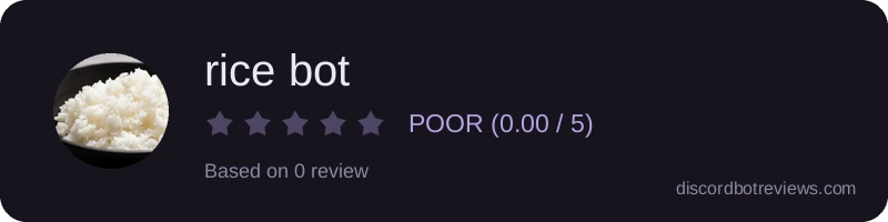 Rating widget preview for rice bot