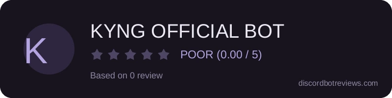 Rating widget preview for KYNG OFFICIAL BOT