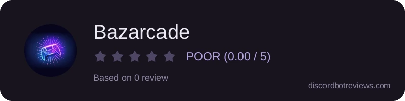 Rating widget preview for Bazarcade
