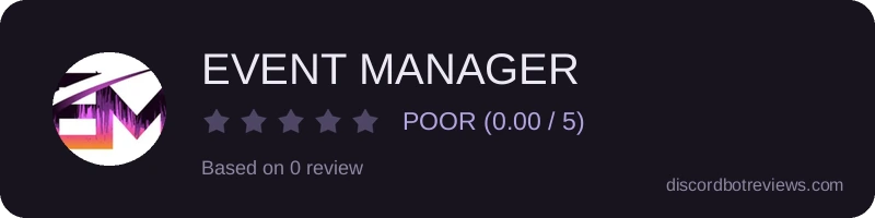Rating widget preview for EVENT MANAGER