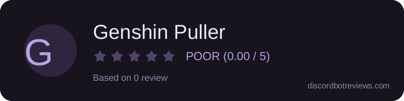 Rating widget preview for Genshin Puller