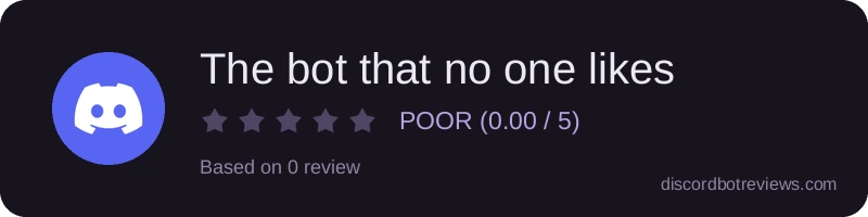 Rating widget preview for The bot that no one likes