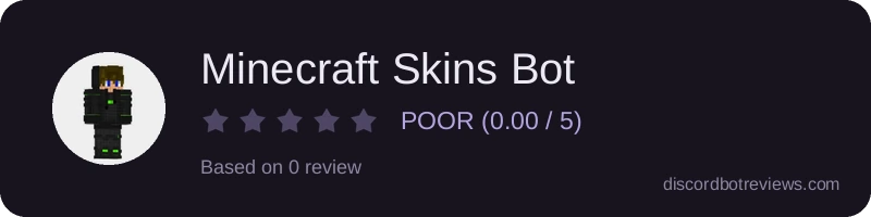 Rating widget preview for Minecraft Skins Bot