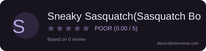 Rating widget preview for Sneaky Sasquatch(Sasquatch Bot)