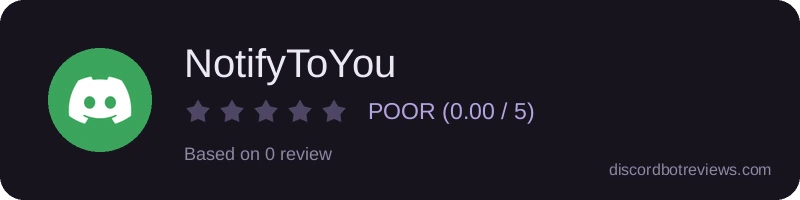 Rating widget preview for NotifyToYou