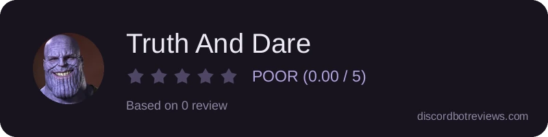 Rating widget preview for Truth And Dare